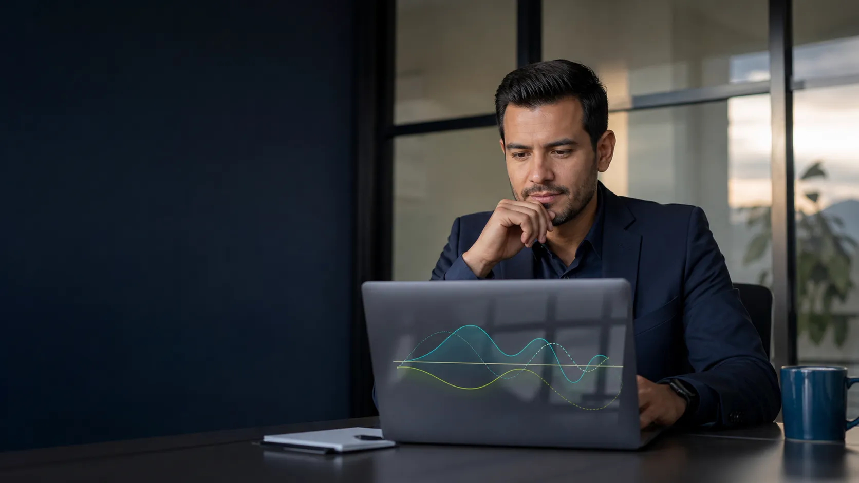 Empresaria analizando el tipo de cambio y el flujo de caja de una empresa latinoamericana